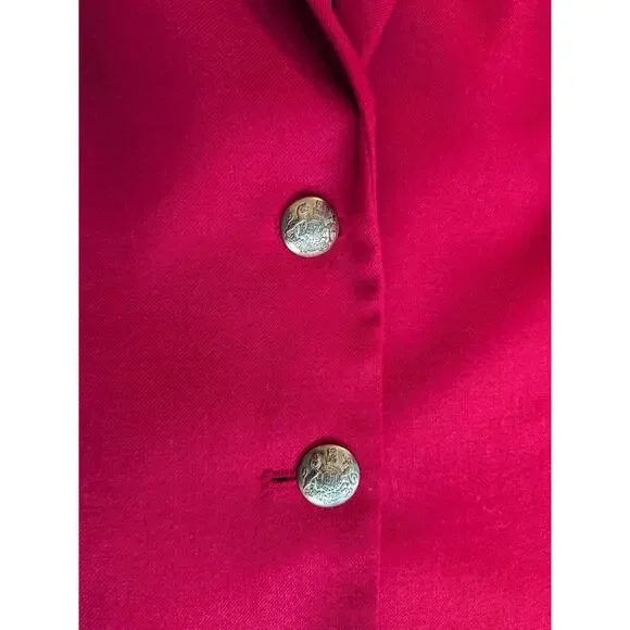 J.Crew Blazer Sz 4 Wool Blend Jacket Red Lined Corpcore Career Academia Preppy - Picture 9 of 9